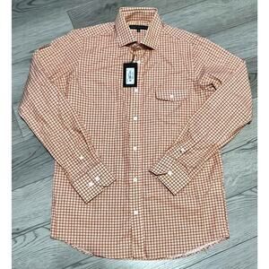 Report Collection "80 Orange" Short Sleeve Button Down Shirt Mens Size M NWT